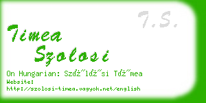 timea szolosi business card